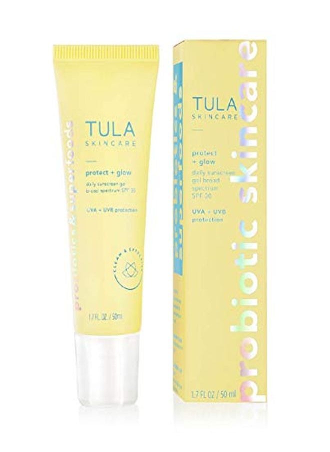 TULA - Skin Care Protect + Glow Daily Sunscreen Gel Broad Spectrum Spf 30 | Skincarefirst Nongreasy Noncomedogenic & Reefsafe With Pollution & Blue Light Protection | 17 Fl Oz - Image 1