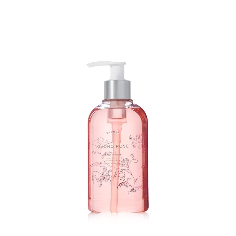 Thymes Moisturizing Hand Wash Soap with Pump  Luxury Hand Soap Gently Cleanses  Moisturizes  Skin Care with Glycerin  Noni fruit  Classic Floral Fragrance Kimono Rose 825 oz