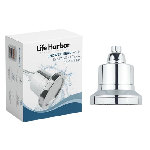 Lifeharbor Life Harbor 's Luxe Shower Softener & Filter For Bathroom | 15-Stage Shower Filter For Hard Water And Chlorine | High Pressure Hard Water Softener For Shower | Colour- Chrome - Image 1
