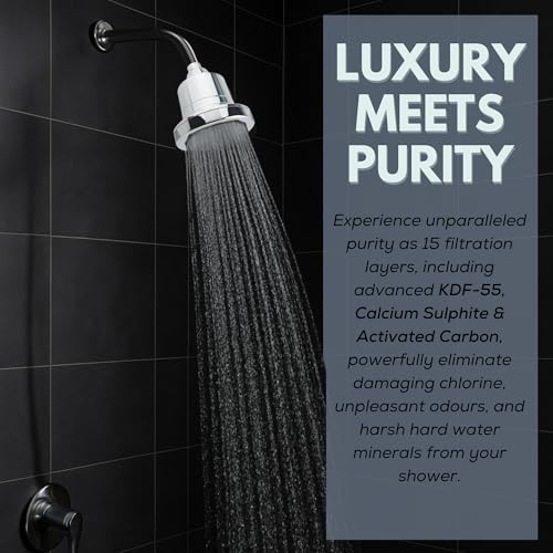 Lifeharbor Life Harbor 's Luxe Shower Softener & Filter For Bathroom | 15-Stage Shower Filter For Hard Water And Chlorine | High Pressure Hard Water Softener For Shower | Colour- Chrome - Image 2