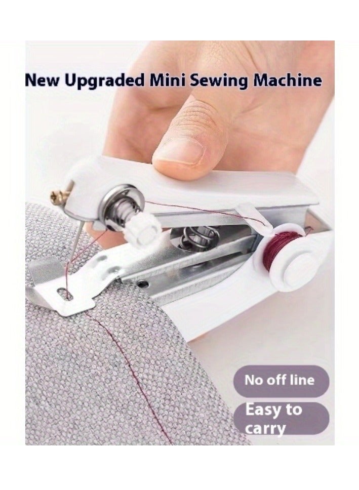 Portable Manual Sewing Machine Set,Compact Handheld Mini Sewing Machine - Portable, No-Power Needed, Pocket-Sized For On-The-Go Repairs, Hand Sewing Machine for Clothing, Silk, Hem, Curtain, Fabric  - Image 4