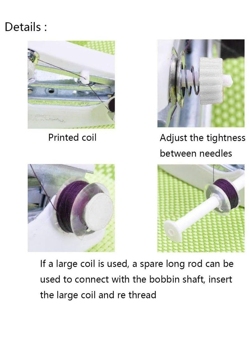 Portable Manual Sewing Machine Set,Compact Handheld Mini Sewing Machine - Portable, No-Power Needed, Pocket-Sized For On-The-Go Repairs, Hand Sewing Machine for Clothing, Silk, Hem, Curtain, Fabric  - Image 5