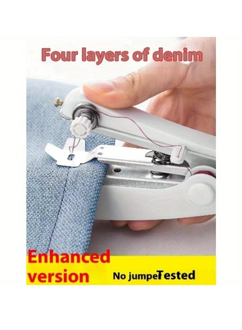 Portable Manual Sewing Machine Set,Compact Handheld Mini Sewing Machine - Portable, No-Power Needed, Pocket-Sized For On-The-Go Repairs, Hand Sewing Machine for Clothing, Silk, Hem, Curtain, Fabric  - Image 2
