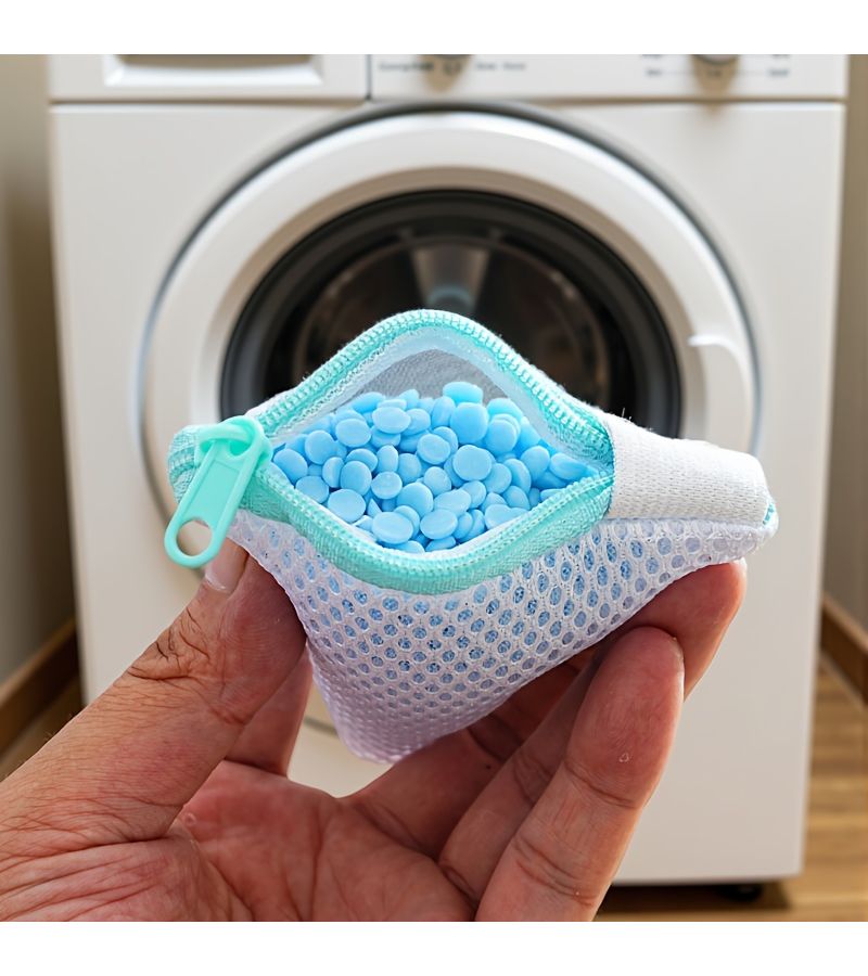 3pcs Reusable Laundry Soap Bags With Zipper Closure Pink Mesh Bags For Scented Beads Delicates And Small Items Storage Machine Washable - Image 1