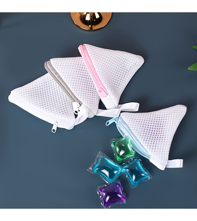 3pcs Reusable Laundry Soap Bags With Zipper Closure Pink Mesh Bags For Scented Beads Delicates And Small Items Storage Machine Washable - Image 4