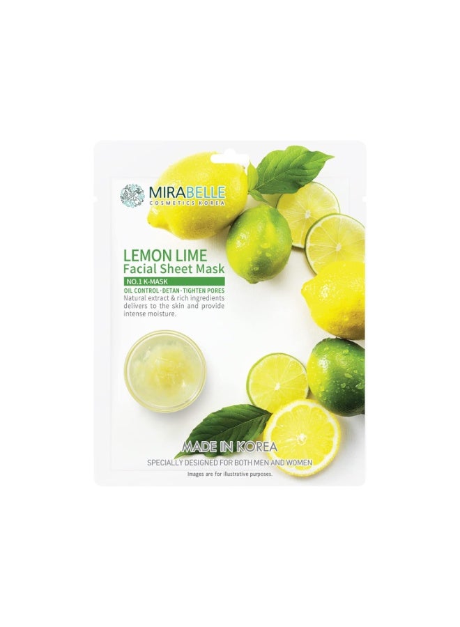 MIRABELLE Lemon Facial Serum Sheet Mask | Pore Tightening & Oil Control | (Pack Of 1), 25Ml - Image 1