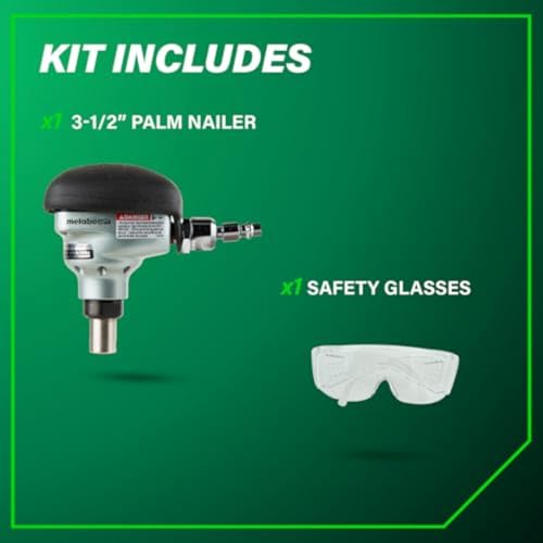 Metabo HPT Palm Nailer, Pro-preferred Pneumatic Power Nailers, Palm Tool for Joist Hangers & Connectors, Magnetic Nose for Precise Fastening, 360° Swivel Plug, 2-1/2″ to 3-1/2″ Bulk Fasteners, NH90AB - Image 5