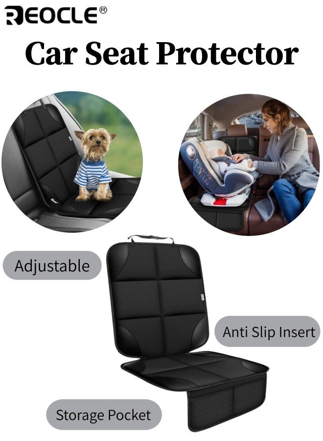 REOCLE Car Seat Protector with Thick Padding and Waterproof Design Universal Size Cover with Mesh Pockets for Child Baby Pet Use - Image 1