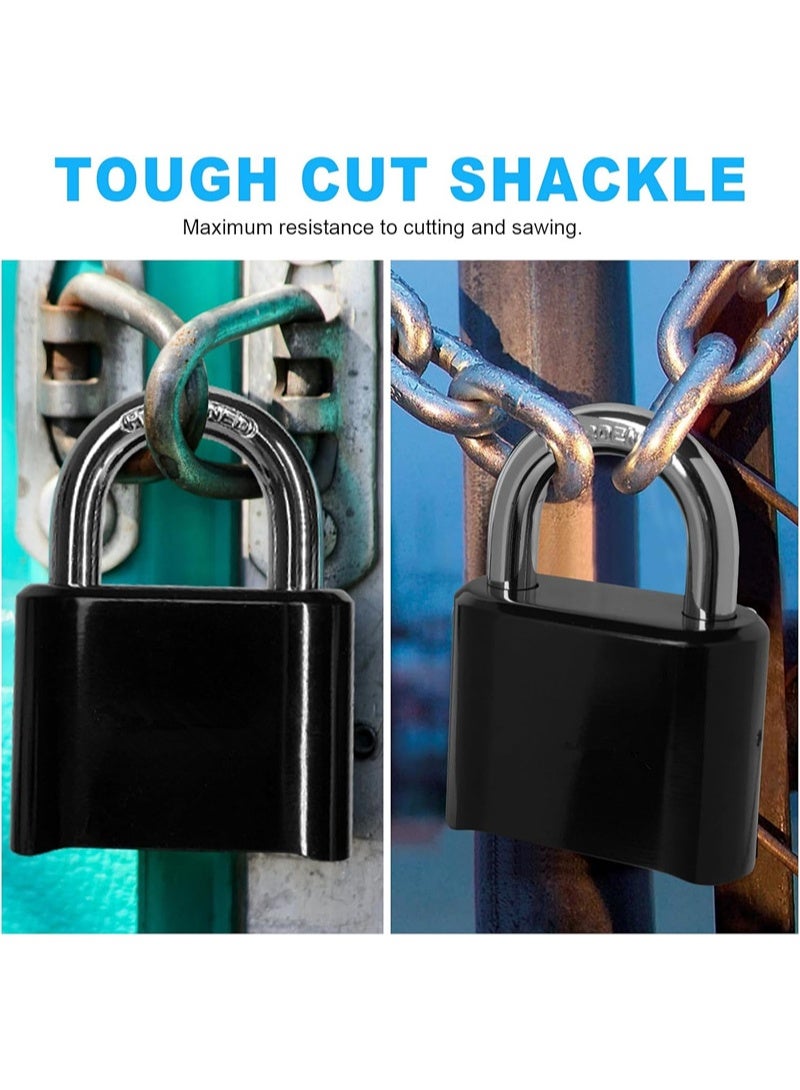 Heavy Duty Locker  Lock with Hardened Steel Shackle, 4-Digit Combination Lock Outdoor Padlock -Waterproof Combo Lock for Gym Locker, Hasp Storage, Shed, Fence, Gate (Black,1Pcs) - Image 4