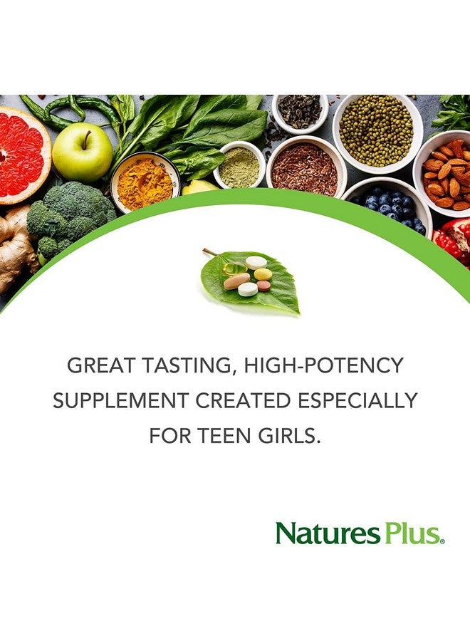 NaturesPlus ناتشرز بلس باور تين لها - 60 قرص نباتي قابل للمضغ - توت بري - متعدد الفيتامينات عالي القوة للشابات - متوازن هرموني - خالي من السكر، نباتي، خالي من الجلوتين - 30 حصة - Image 3