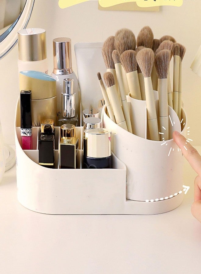 ConvertKitchen Cosmetic Organizer For Nail Polish, Brushes, Lipstick, Jewelry | 360 Rotating Makeup Organizer | Countertop For Bedroom And Bathroom (Off White) - Image 1