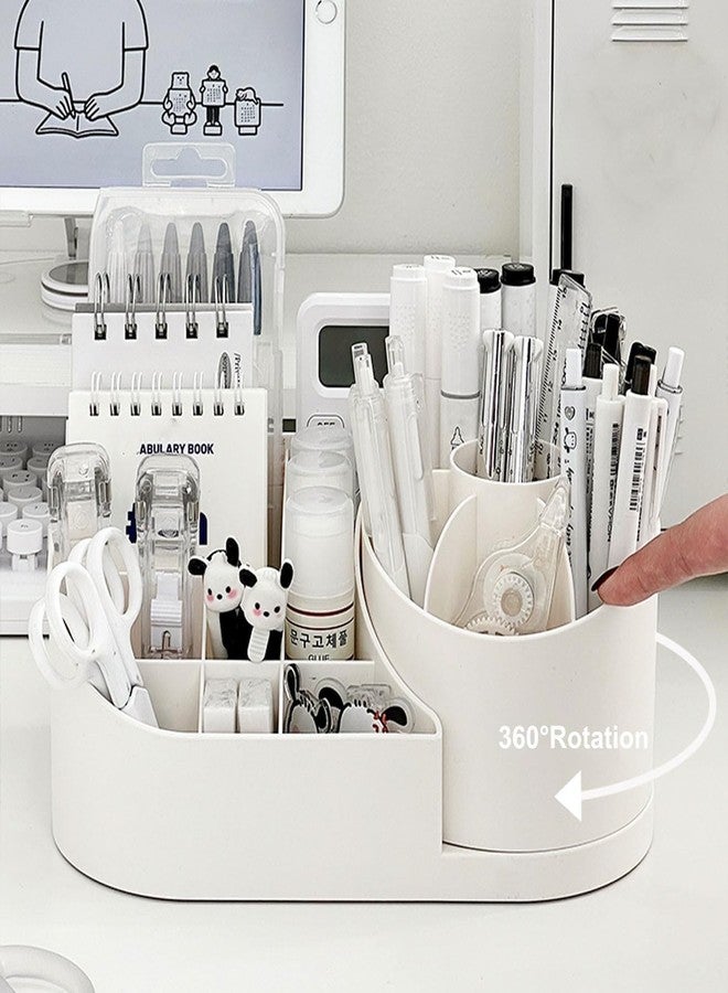 ConvertKitchen Cosmetic Organizer For Nail Polish, Brushes, Lipstick, Jewelry | 360 Rotating Makeup Organizer | Countertop For Bedroom And Bathroom (Off White) - Image 4