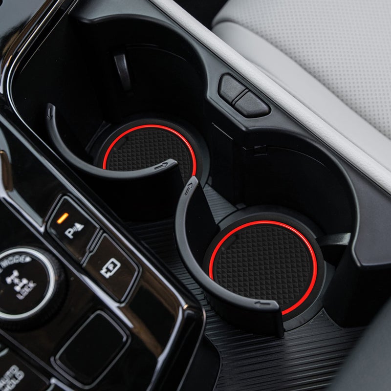 SENSHINE SENSHINE Customized Liners for Kia Sportage Accessories 2023 Hybrid Cup Holder Insert Liner Center Console Liner Glove Box Mats Inserts Non-Slip Mats Pad 14-PC Set (Red Trim) - Image 2
