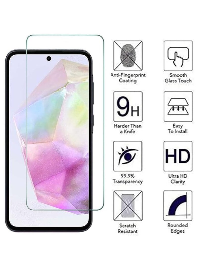 2 Pack Screen Protector for Samsung Galaxy A35 5G Tempered Glass Screen Shatterproof Anti Scratch Glass HD Clear compatible with Samsung Galaxy A35