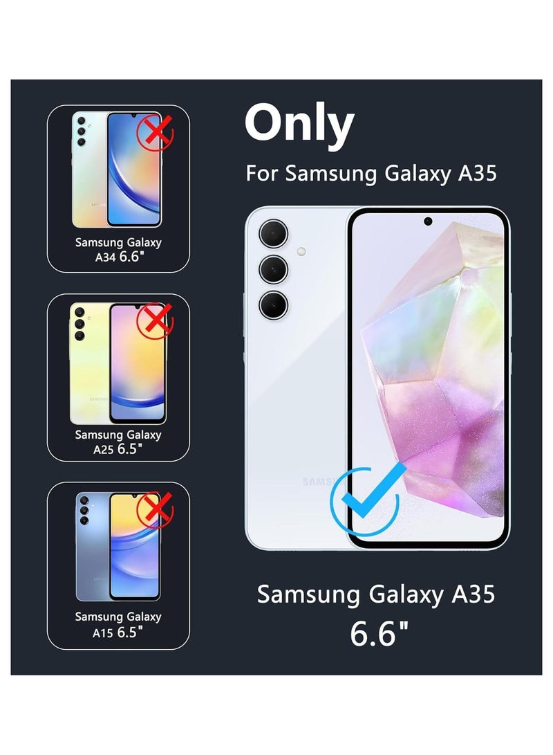 2 Pack Screen Protector for Samsung Galaxy A35 5G Tempered Glass Screen Shatterproof Anti Scratch Glass HD Clear compatible with Samsung Galaxy A35