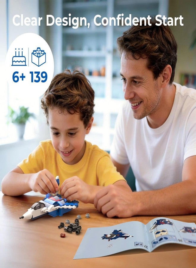 أبيتور مجموعة مكعبات بناء أبيتور 12 في 1 STEM للأطفال من عمر 4 إلى 8 سنوات | 139 قطعة | لعبة بناء إبداعية مع تطبيق رقمي ودليل ورقي | لعبة بناء نموذج طائرة مقاتلة | لعبة أنشطة تركيبية للأطفال من عمر 6 سنوات فما فوق - Image 4