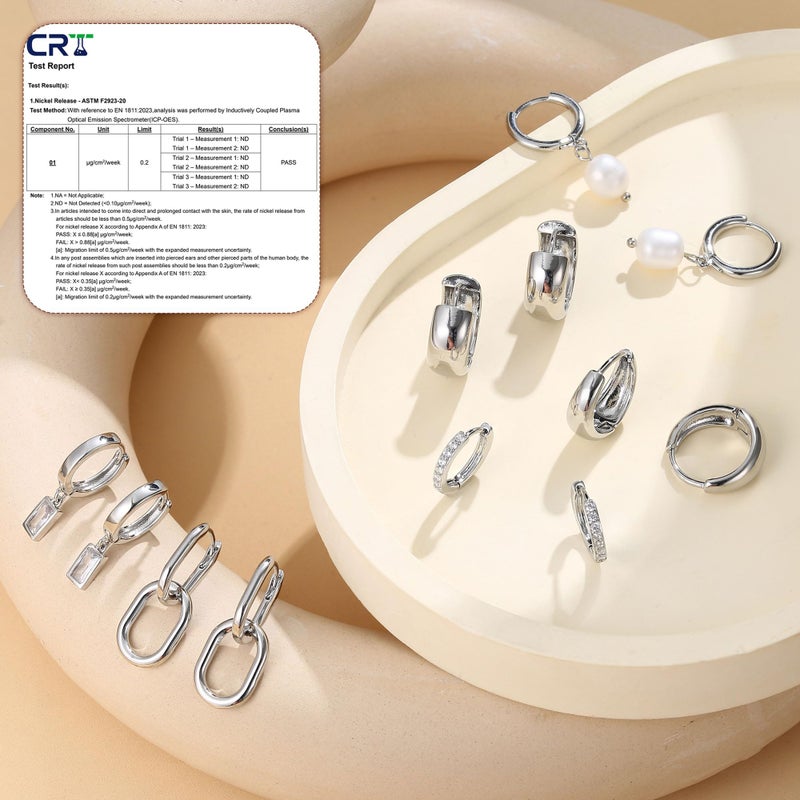 BESTEEL 13 Pairs Small Stud Hoop Earrings Set for Women Hypoallergenic 14K Gold Plated Dainty Huggie Hoops Lightweight Earrings for Gift - Image 5