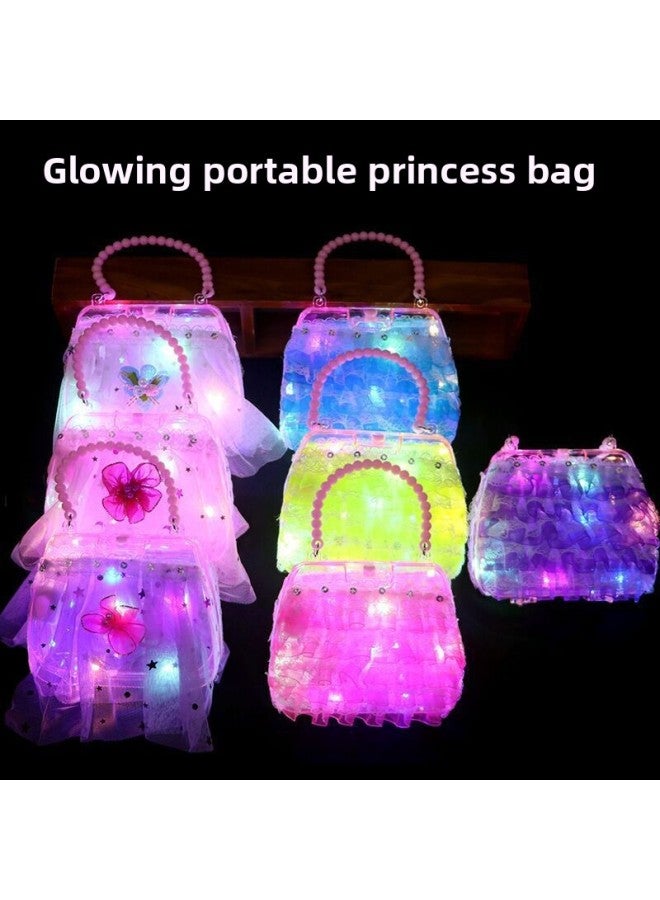 Kindergarten Luminous Handbag Play House Princess Colorful Flash Crossbody Bag Creative Stall Toy Wholesale 