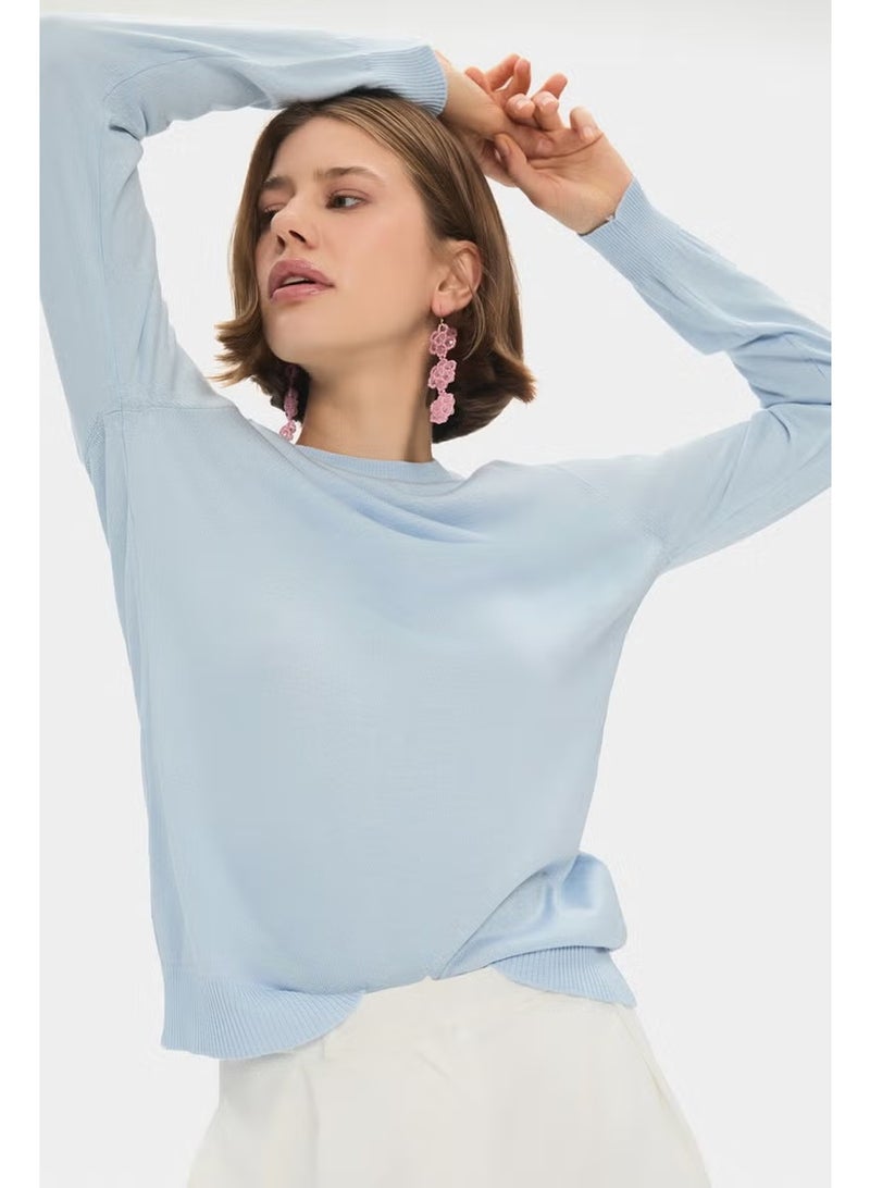 JUNE Women's Exclusive Crew Neck Viscose Blend Knitwear Sweater - Image 3