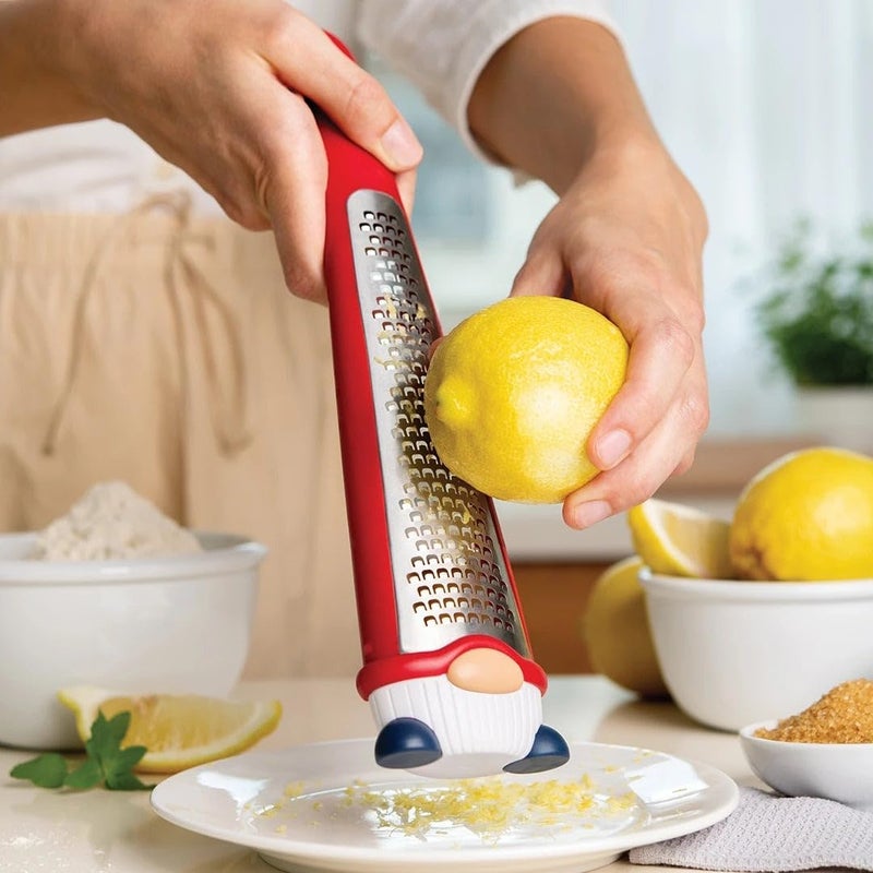 OTOTO Grater - Stainless Steel, BPA Free, Dishwasher Safe, Fun Kitchen Gadget, Vegetable Shredder, Cute Kitchen Gifts & Accessories (Pepito Gnome Grater, Red) - Image 2