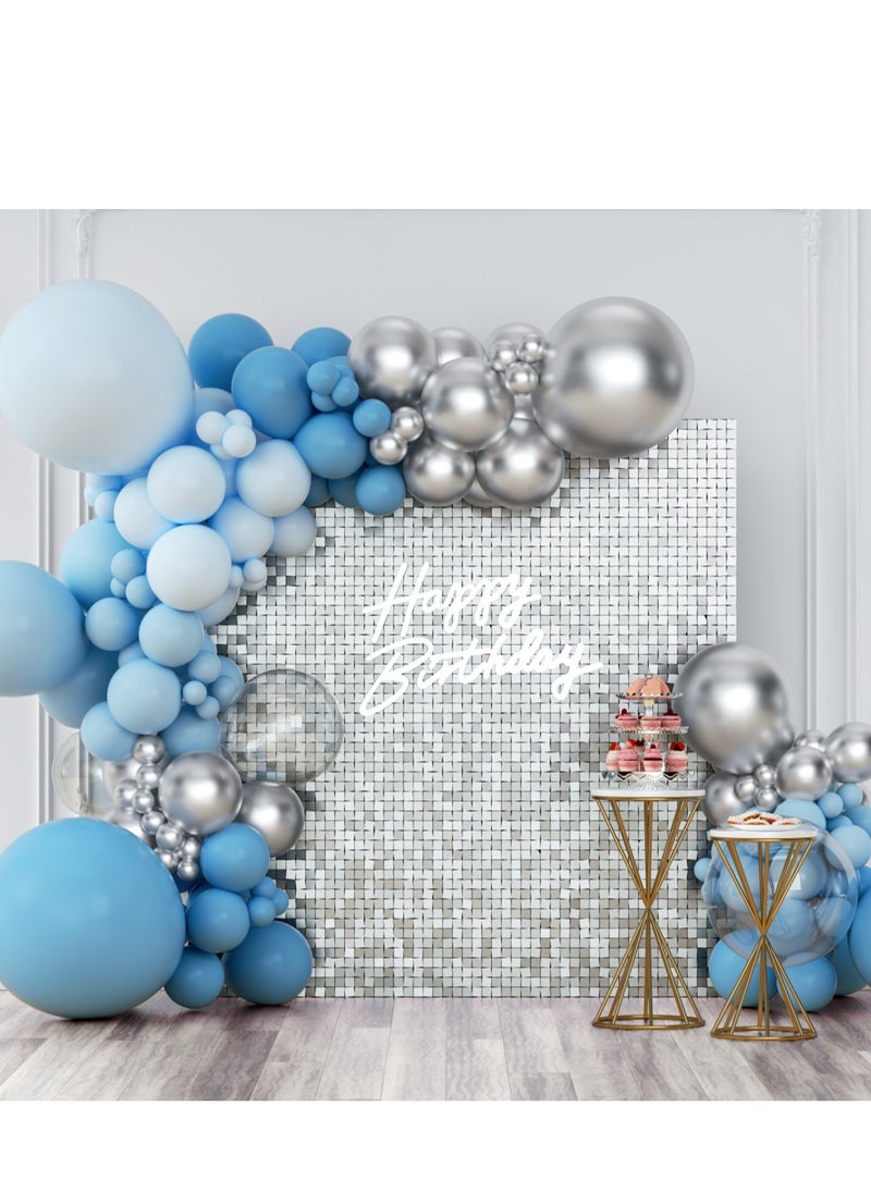 Rainbow Blue Shimmer Wall Backdrop 24PCS Rainbow Blue Sequins Backdrop Decoration Panels, Photo Backdrops for Baby Shower Mermaid Unicorn Birthday Anniversary Wedding Decoration - pzsku/ZBD9255C4038190335D32Z/45/_/1733280709/ce801ac9-f481-456c-9fb7-b4731546060e