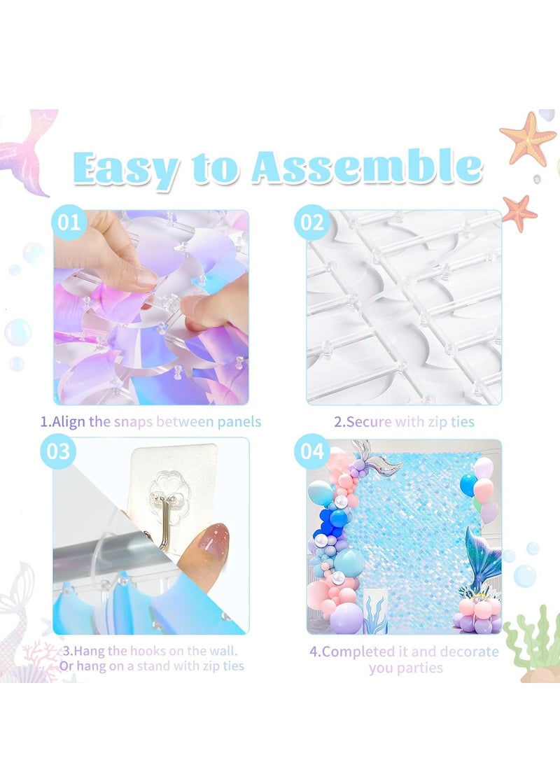 Rainbow Blue Shimmer Wall Backdrop 24PCS Rainbow Blue Sequins Backdrop Decoration Panels, Photo Backdrops for Baby Shower Mermaid Unicorn Birthday Anniversary Wedding Decoration - pzsku/ZBD9255C4038190335D32Z/45/_/1733910560/71696ee6-4431-4321-879f-e8e4581b8f4a