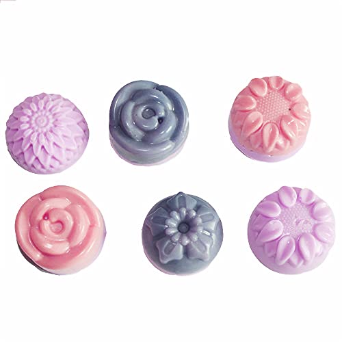 X-Haibei Floral Silicone Mold – Sunflower, Chrysanthemum, Rose, and Small Flower Designs – Perfect for Guest Soap, Sample Soap, Lotion Bars, Chocolate, and Jello 1oz, Dia. 1.6inch - Image 4