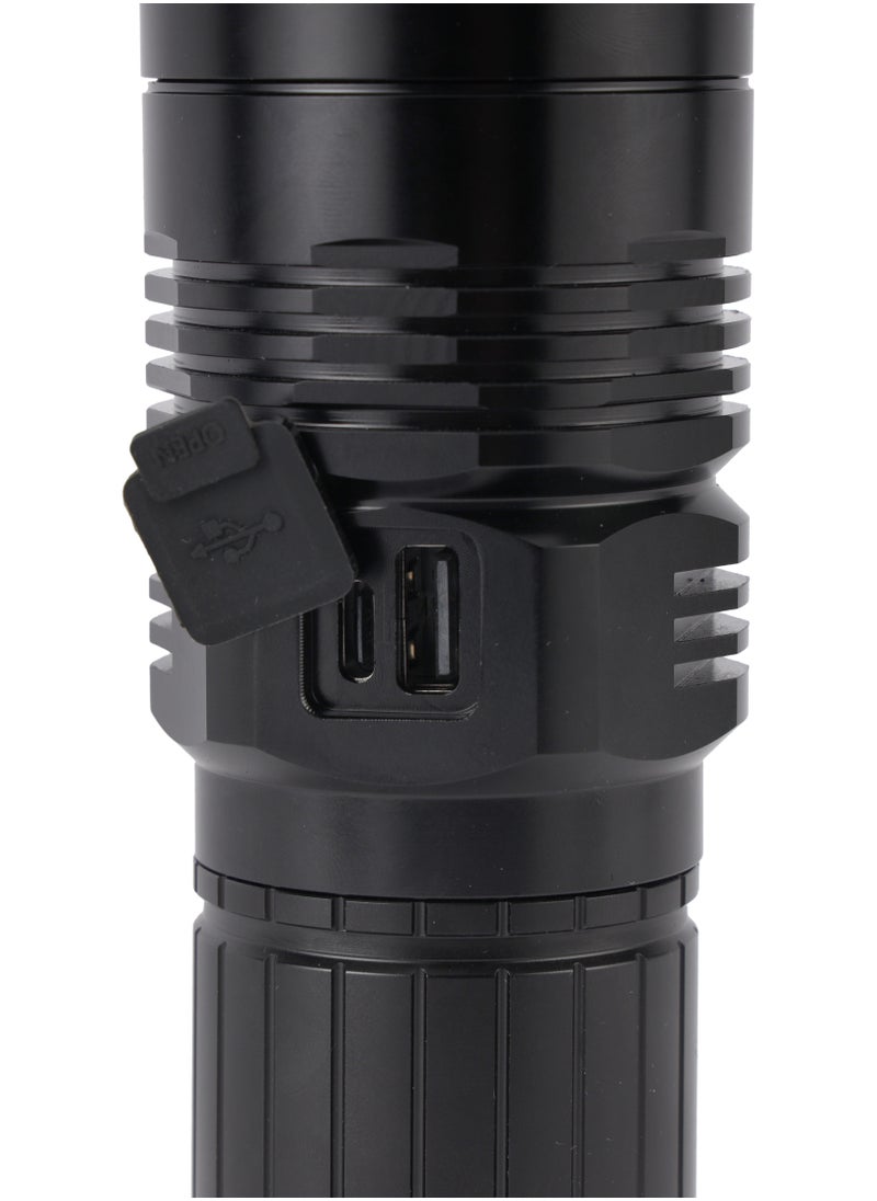 Olsenmark Olsenmark LED Flashlight with Power Bank- OMFL2823, Aluminum Housing with 25W High Power LED, 3000 Lumen, 15 Hours Working Time, Lithium-Ion Battery with Power Reminder  - Image 4