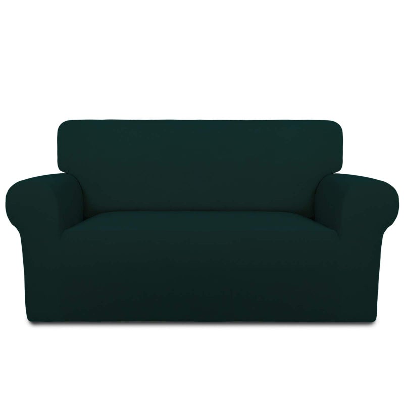 PureFit Super Stretch Sofa Slipcover Spandex Non Slip Soft Couch Sofa Cover Washable Furniture Protector with Non Skid Foam and Elastic Bottom for Kids Pets Loveseat Deep Teal