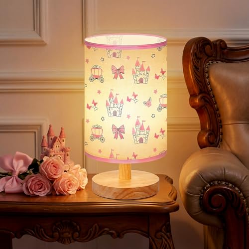 Glooglitter Pink Bow Table Lamp 3 Colors Dimmable Lights Princess Room Bedroom Decor 9.72 x 5.12 Inch Pink Castle Bow Night Light Bedside Bedroom Lamps Decoration for Desk Birthday Gifts - Image 5