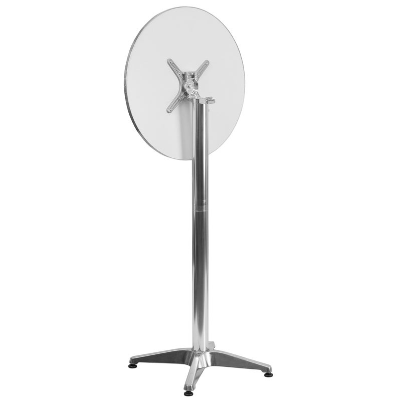 Flash Furniture طاولة بار داخلية/خارجية بارتفاع 23.25" من الألمنيوم من فلاش فرنيتشر مع سطح قابل للطي، طاولة كوكتيل بسطح قابل للطي من الألمنيوم الثقيل، فضي - Image 4