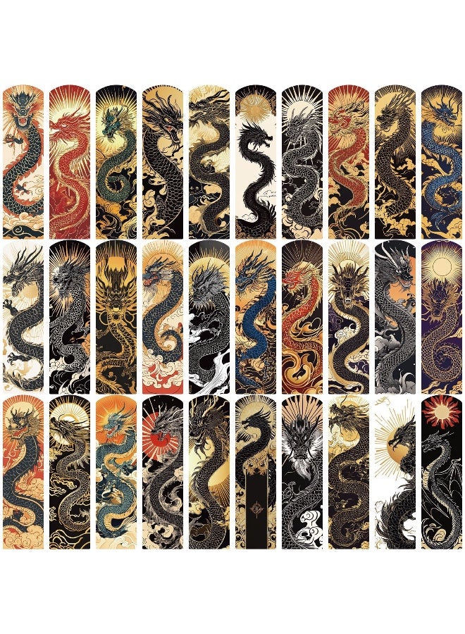 علامة مرجعية ورقية كلاسيكية على شكل تنين صيني مكونة من 30 قطعة، تحمل رمز رسومات طوطم التنين الصيني - Image 1