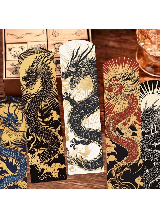 علامة مرجعية ورقية كلاسيكية على شكل تنين صيني مكونة من 30 قطعة، تحمل رمز رسومات طوطم التنين الصيني - Image 4