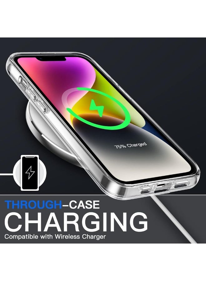 2 Pack Case For IPhone 14 6.1-Inch Non-Yellowing Shockproof Phone Bumper Cover Anti-Scratch Clear Back (Clear) - Image 4