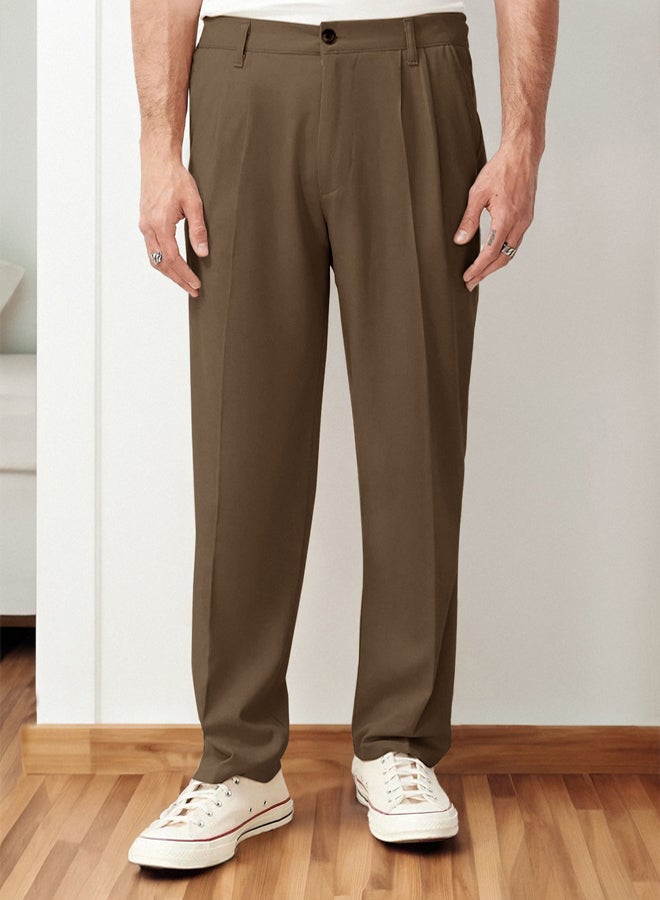trendyol Beige Baggy Fit Classic Trousers - Image 1