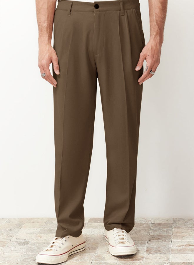 trendyol Beige Baggy Fit Classic Trousers - Image 2