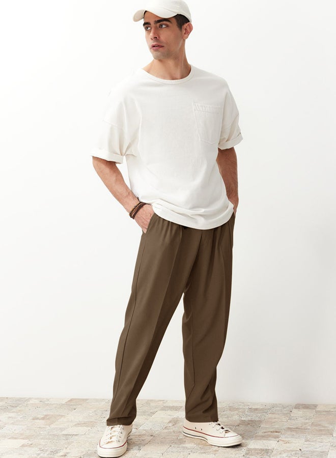 trendyol Beige Baggy Fit Classic Trousers - Image 4