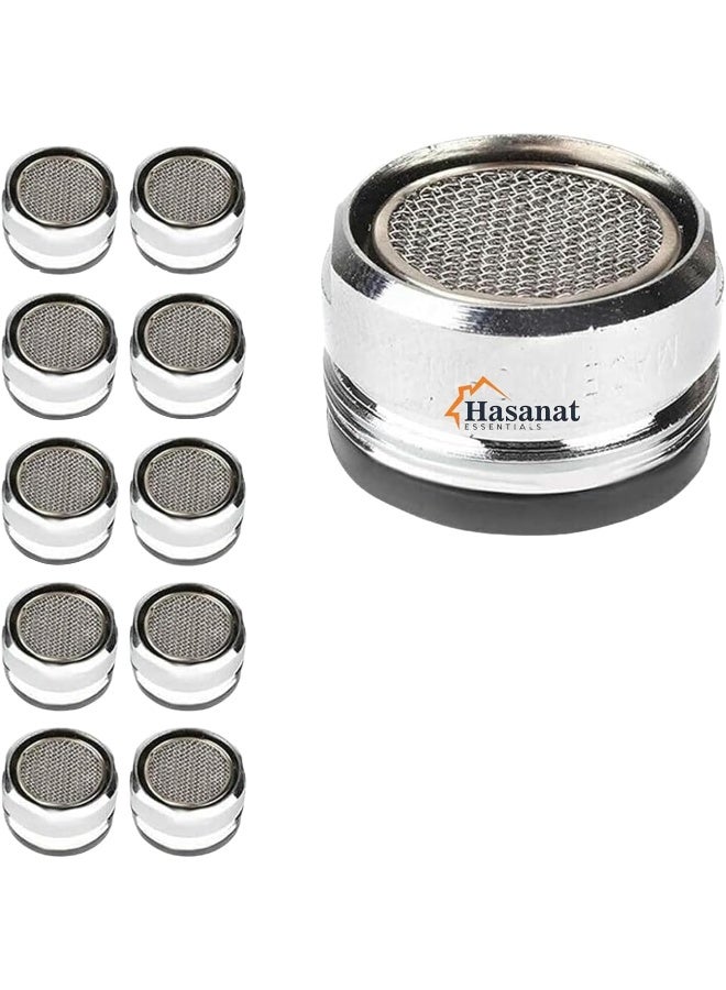 HASANAT ESSENTIALS محول صنبور أساسي 12 قطعة، محول هواء نحاسي لمغسلة المطبخ إلى خرطوم الحديقة، فلتر مياه، فوهة صنبور هواء شبكي 3/4 بوصة 19 مم 20 مم - Image 1