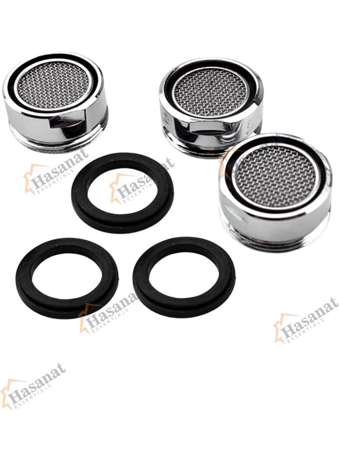 HASANAT ESSENTIALS محول صنبور أساسي 12 قطعة، محول هواء نحاسي لمغسلة المطبخ إلى خرطوم الحديقة، فلتر مياه، فوهة صنبور هواء شبكي 3/4 بوصة 19 مم 20 مم - Image 3