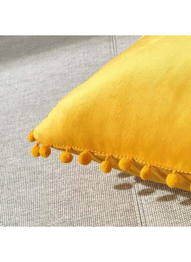 Generic 2 Pack Pillow Covers 18x18 Decorative Boho Throw Pillow Covers Smooth Soft Velvet Pompom Cushion Covers for Living Room Bedroom  - Image 4