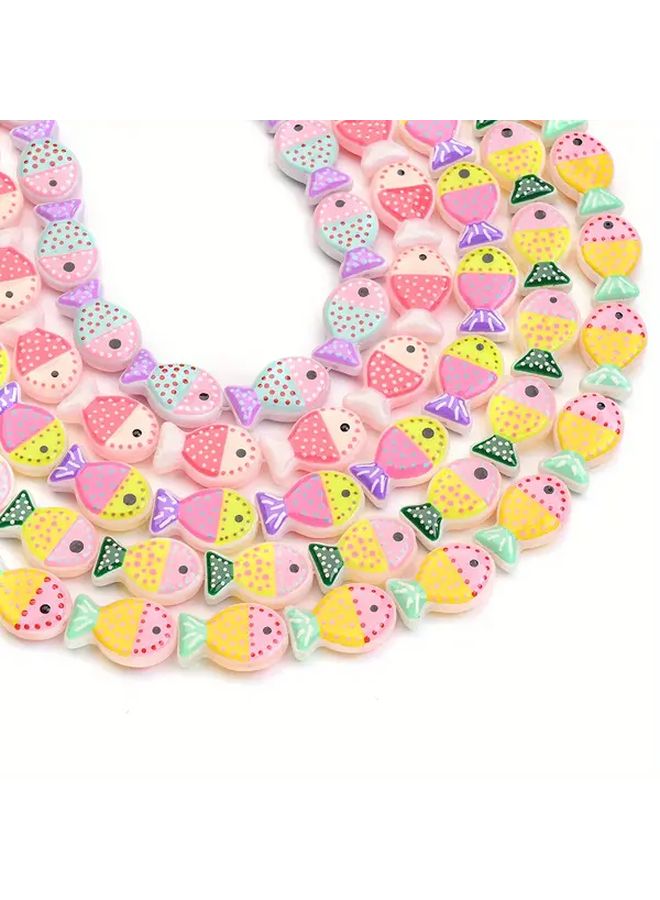Color 4 Glass Fish Beads For DIY Bracelets Keychains Phone Charms Handmade Accessories - Image 4