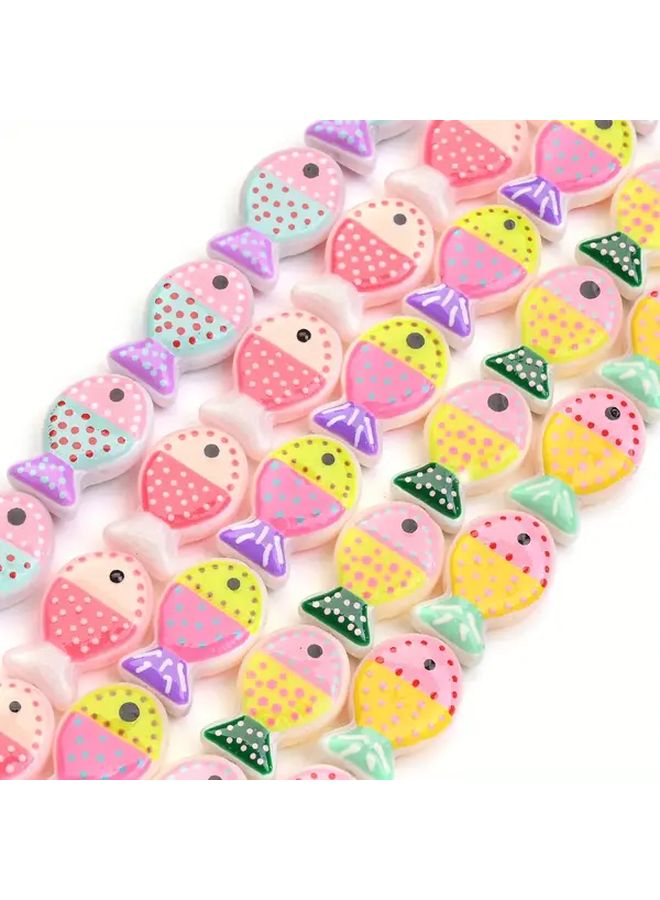 Color 4 Glass Fish Beads For DIY Bracelets Keychains Phone Charms Handmade Accessories - Image 3