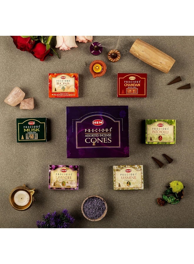 Hem Precious 6 Variant Assorted Incense Dhoop Cone Set - Image 3