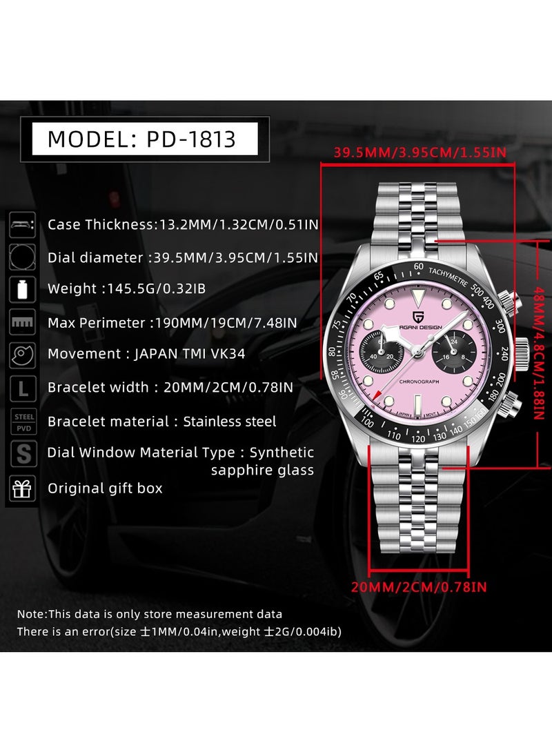 PAGANI DESIGN Men's Business Watches, Sports Watches, Chronographs Watches, With Sub-Dials, Stainless Steel Straps, Luxury Sports Watches, PD1813  - Image 5
