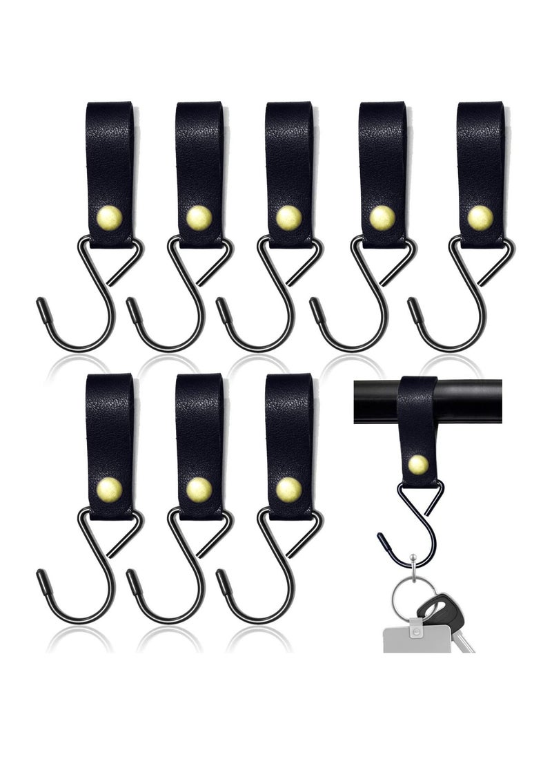 Y&D - 10pcs Leather Hooks for Hanging Camping Hook Hanger Stroller Coat Towel Kitchen Bathroom - Image 1