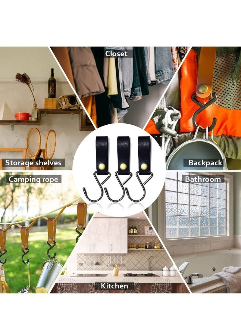 Y&D - 10pcs Leather Hooks for Hanging Camping Hook Hanger Stroller Coat Towel Kitchen Bathroom - Image 1