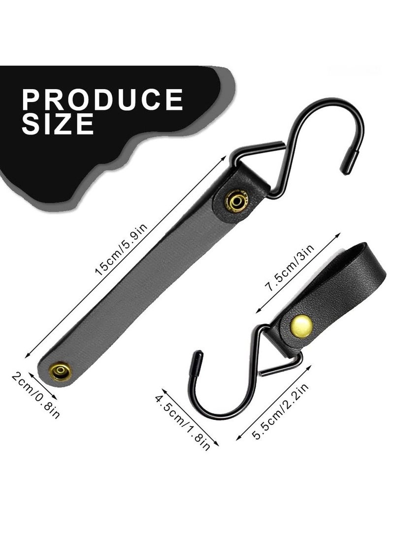 Y&D - 10pcs Leather Hooks for Hanging Camping Hook Hanger Stroller Coat Towel Kitchen Bathroom - Image 1