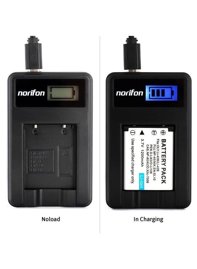 Norifon شاحن USB LCD NP-80 لكاميرات كاسيو إكزليم EX-G1، EX-N1، EX-N2، EX-S5، EX-S8، EX-S9، EX-Z35، EX-Z550، EX-Z800 والمزيد - Image 4