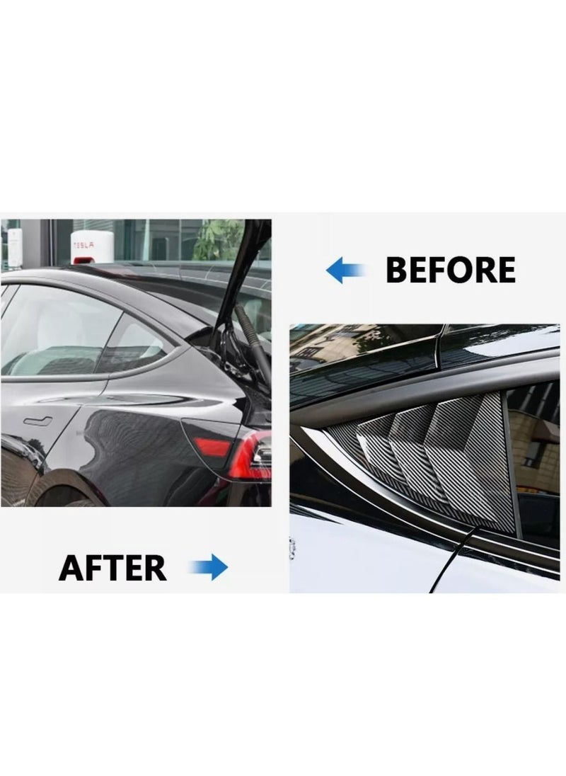 For Tesla Model Y 2022 & 2023,Car Accessories Rear Window Triangle Sticker Shutter Decorative Patch Cover Trim Car styling (Grey color only)