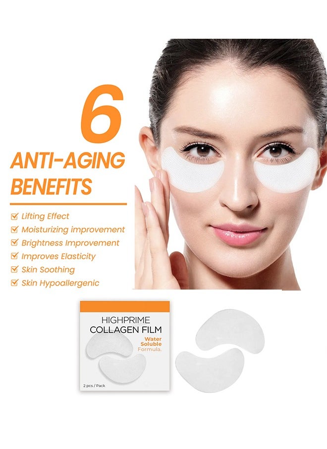 EELHOE - Highprime Collagen Film Eye Mask, Water Soluble Formula, Fade Dark Circles And Eye Lines, Lift And Tighten Mask 4 PCS - Image 1